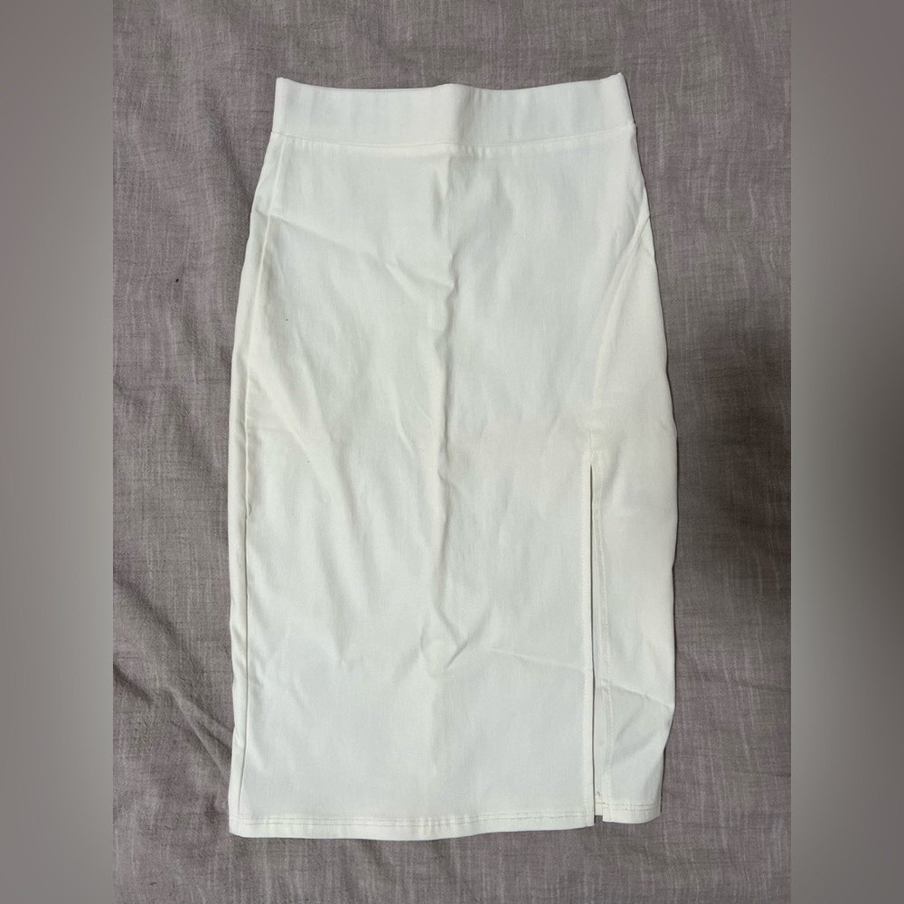 Cream Mid Length Skirt